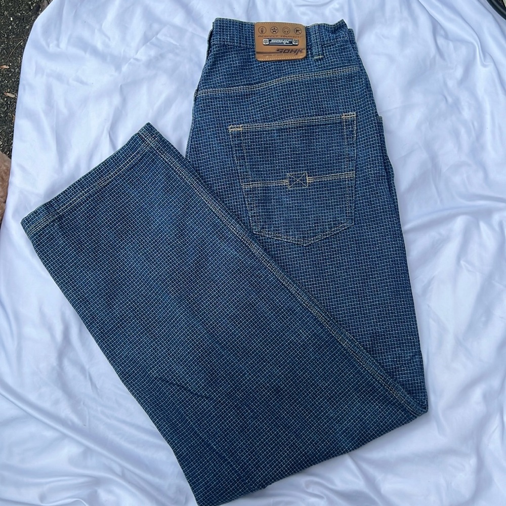 SOHK Old School Vintage Men’s Jeans 38x34 Checked Demin~Baggy Fit